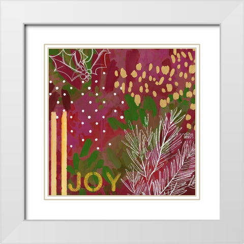 Joy   White Modern Wood Framed Art Print with Double Matting by Wieners, Valerie