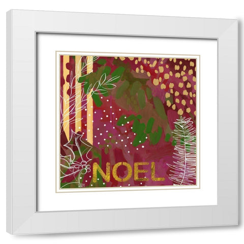 Noel   White Modern Wood Framed Art Print with Double Matting by Wieners, Valerie