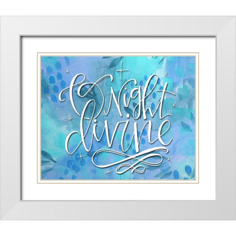 O Night Divine White Modern Wood Framed Art Print with Double Matting by Wieners, Valerie