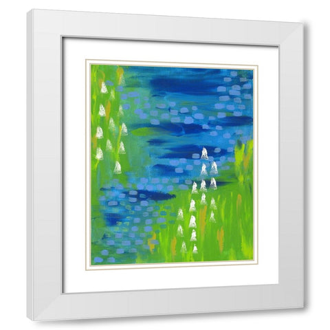 Green White Modern Wood Framed Art Print with Double Matting by Wieners, Valerie