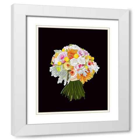 Bouquet White Modern Wood Framed Art Print with Double Matting by Wieners, Valerie