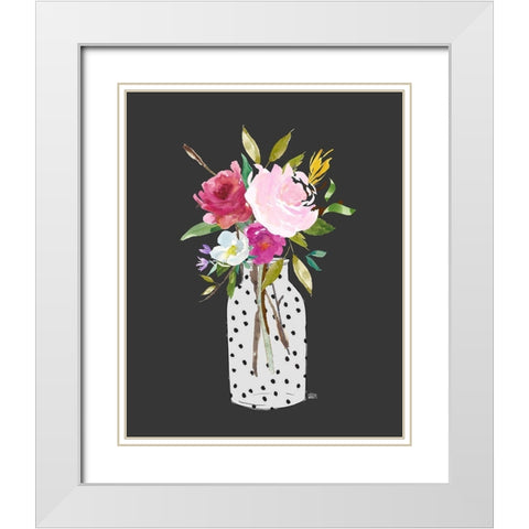 Pink Still Life White Modern Wood Framed Art Print with Double Matting by Wieners, Valerie