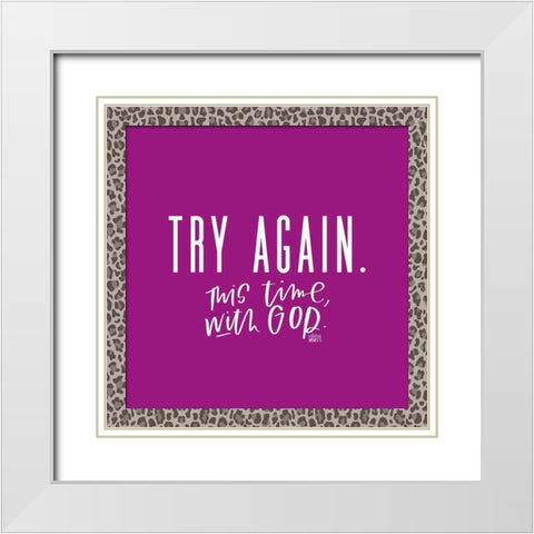 Try Again White Modern Wood Framed Art Print with Double Matting by Wieners, Valerie