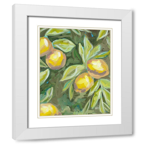Lemon Tree White Modern Wood Framed Art Print with Double Matting by Wieners, Valerie