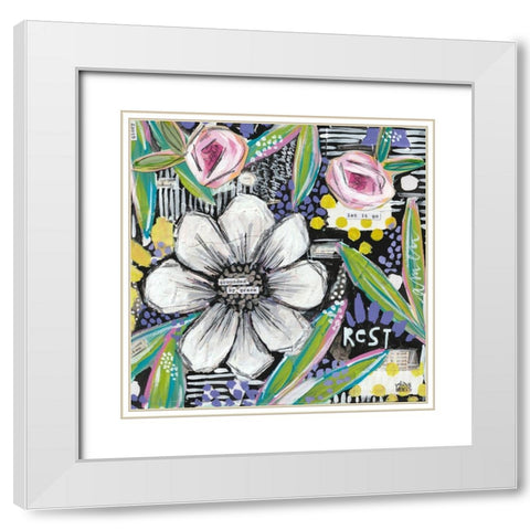 Rest White Modern Wood Framed Art Print with Double Matting by Wieners, Valerie