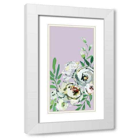 Floral Bloom White Modern Wood Framed Art Print with Double Matting by Wieners, Valerie