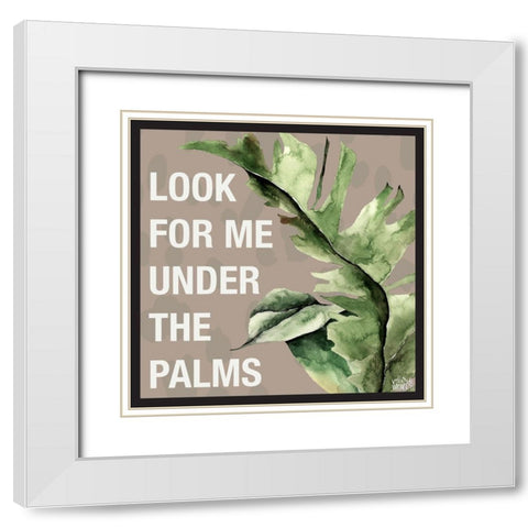 Under the Palms White Modern Wood Framed Art Print with Double Matting by Wieners, Valerie