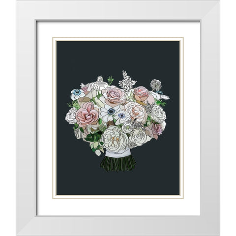 Floral I White Modern Wood Framed Art Print with Double Matting by Wieners, Valerie