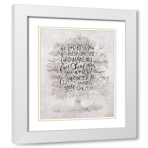 Lord Bless You White Modern Wood Framed Art Print with Double Matting by Wieners, Valerie