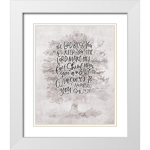 Lord Bless You White Modern Wood Framed Art Print with Double Matting by Wieners, Valerie