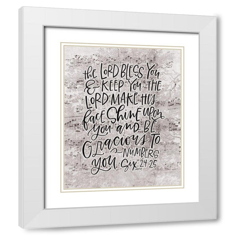 Lord Bless You White Modern Wood Framed Art Print with Double Matting by Wieners, Valerie