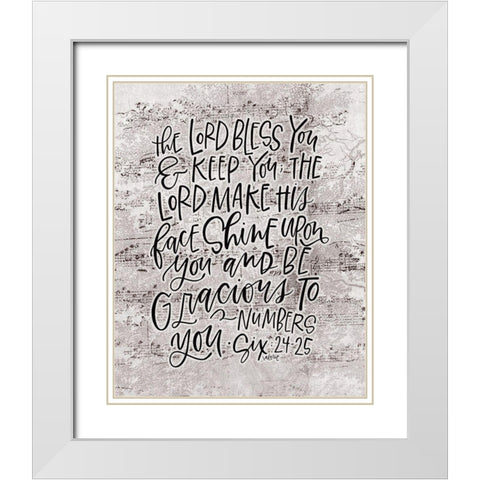 Lord Bless You White Modern Wood Framed Art Print with Double Matting by Wieners, Valerie