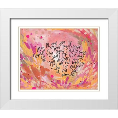 Psalm 20 White Modern Wood Framed Art Print with Double Matting by Wieners, Valerie