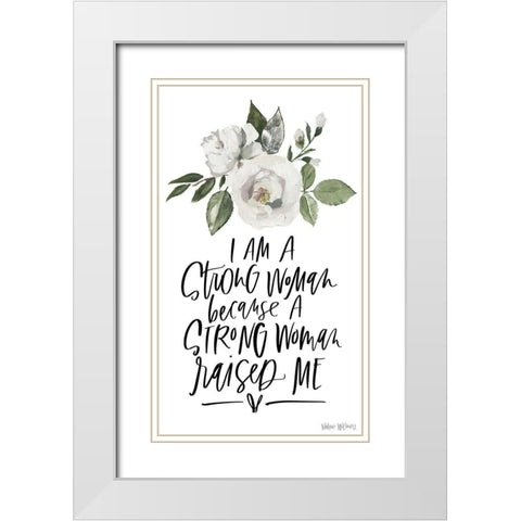Strong Floral White Modern Wood Framed Art Print with Double Matting by Wieners, Valerie