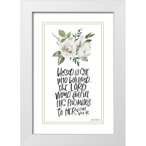 Blessed White Modern Wood Framed Art Print with Double Matting by Wieners, Valerie