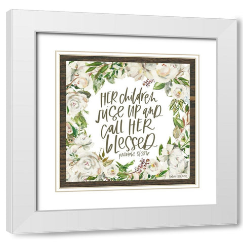 Her Children White Modern Wood Framed Art Print with Double Matting by Wieners, Valerie