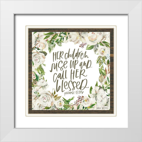 Her Children White Modern Wood Framed Art Print with Double Matting by Wieners, Valerie