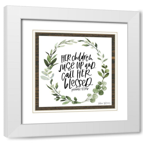 Her Children II White Modern Wood Framed Art Print with Double Matting by Wieners, Valerie