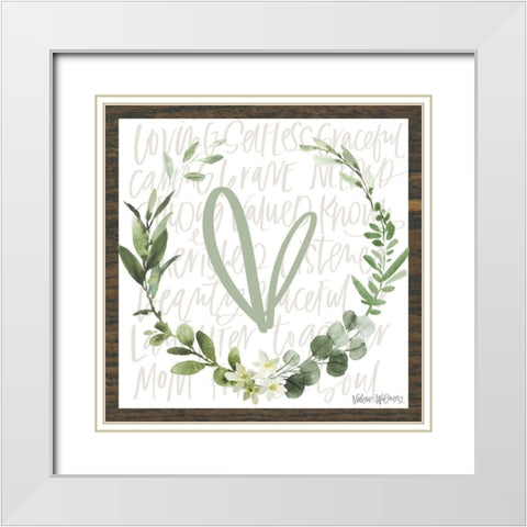 Heart White Modern Wood Framed Art Print with Double Matting by Wieners, Valerie