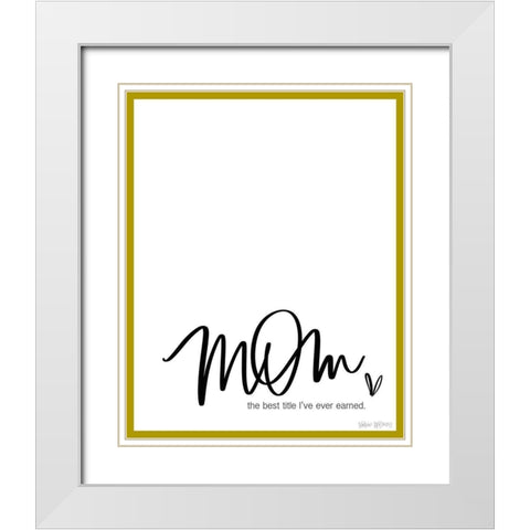 Mom Gold White Modern Wood Framed Art Print with Double Matting by Wieners, Valerie