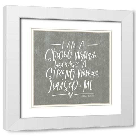 Strong Woman White Modern Wood Framed Art Print with Double Matting by Wieners, Valerie