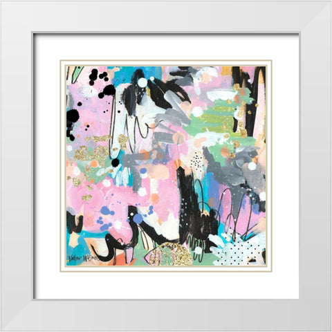 Abstract Polka Dot II White Modern Wood Framed Art Print with Double Matting by Wieners, Valerie