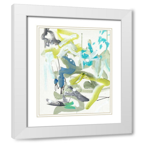 Green Blue White Modern Wood Framed Art Print with Double Matting by Wieners, Valerie