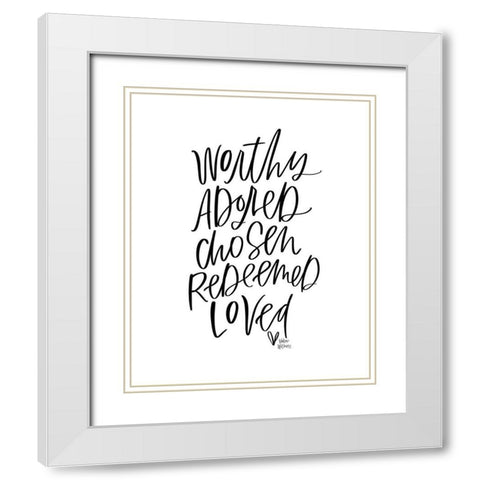 Worth Adored White Modern Wood Framed Art Print with Double Matting by Wieners, Valerie