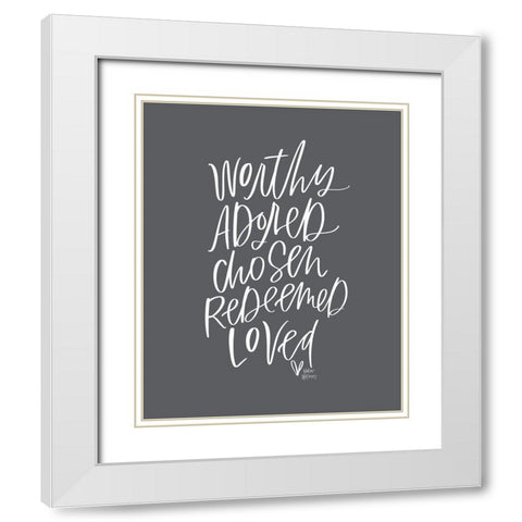 Worthy Adored White Modern Wood Framed Art Print with Double Matting by Wieners, Valerie