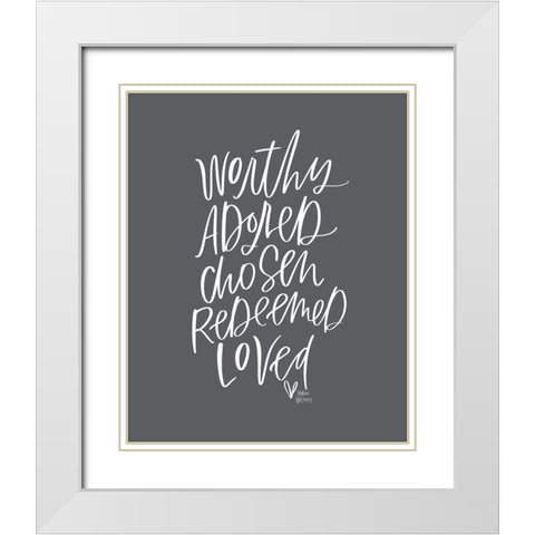 Worthy Adored White Modern Wood Framed Art Print with Double Matting by Wieners, Valerie