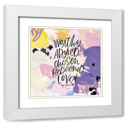 Worth Adored White Modern Wood Framed Art Print with Double Matting by Wieners, Valerie