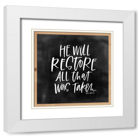 He Will Restore White Modern Wood Framed Art Print with Double Matting by Wieners, Valerie