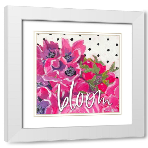 Bloom White Modern Wood Framed Art Print with Double Matting by Wieners, Valerie
