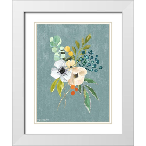 Floral Bunch II White Modern Wood Framed Art Print with Double Matting by Wieners, Valerie