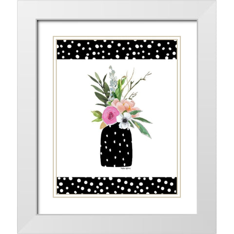Spring Flowers White Modern Wood Framed Art Print with Double Matting by Wieners, Valerie