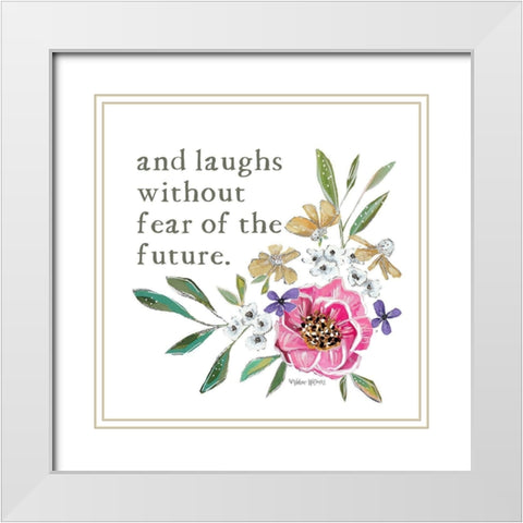 Laughs Without Fear White Modern Wood Framed Art Print with Double Matting by Wieners, Valerie