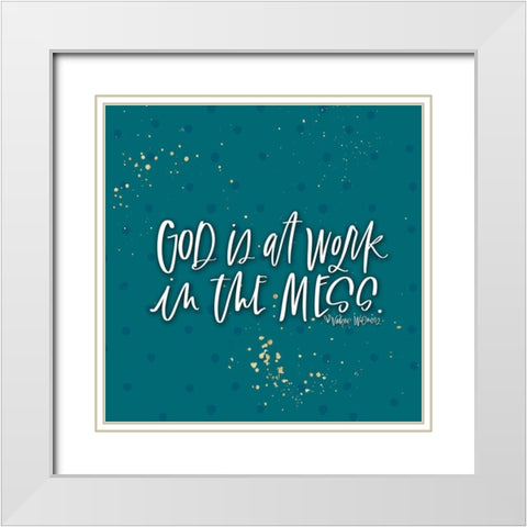 At Work White Modern Wood Framed Art Print with Double Matting by Wieners, Valerie