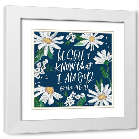 Be Still White Modern Wood Framed Art Print with Double Matting by Wieners, Valerie