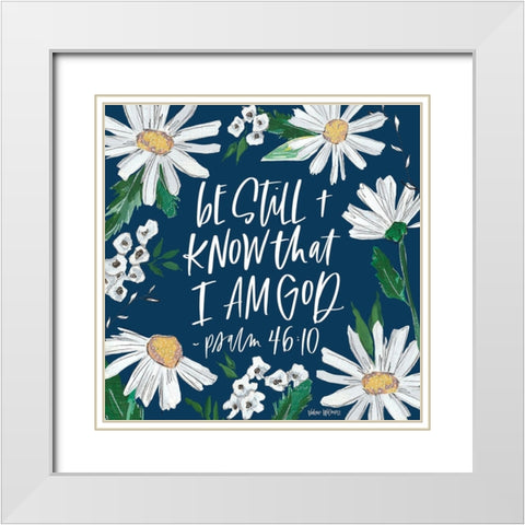 Be Still White Modern Wood Framed Art Print with Double Matting by Wieners, Valerie