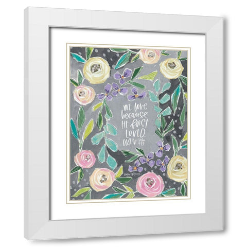 We Love White Modern Wood Framed Art Print with Double Matting by Wieners, Valerie