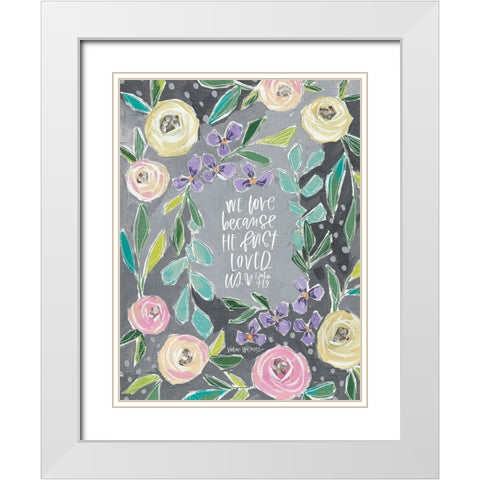 We Love White Modern Wood Framed Art Print with Double Matting by Wieners, Valerie