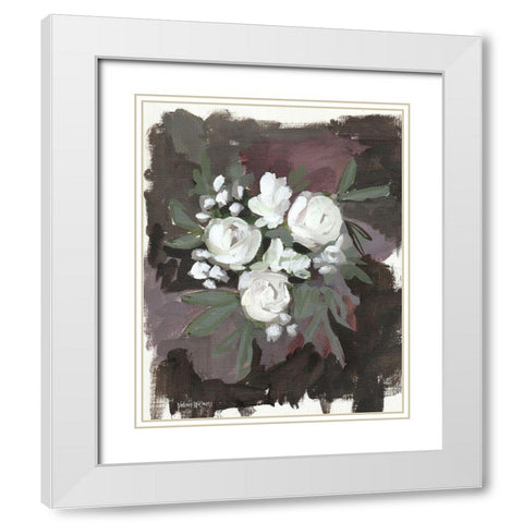 Brown Floral White Modern Wood Framed Art Print with Double Matting by Wieners, Valerie