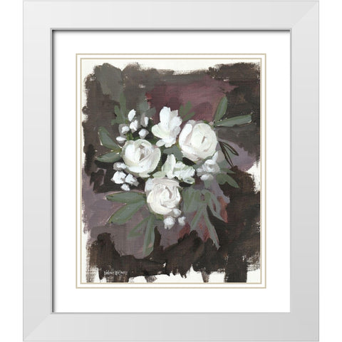 Brown Floral White Modern Wood Framed Art Print with Double Matting by Wieners, Valerie