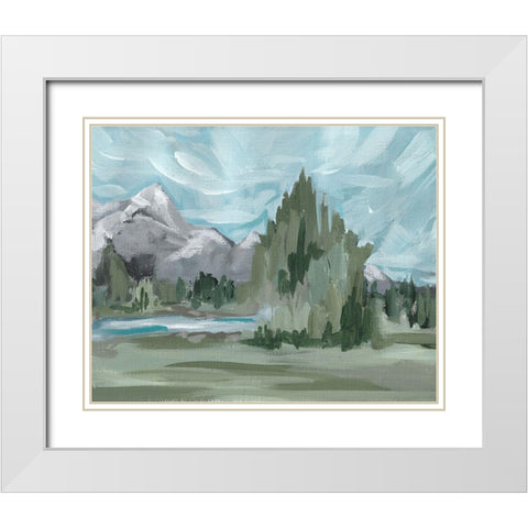 Landscape II White Modern Wood Framed Art Print with Double Matting by Wieners, Valerie
