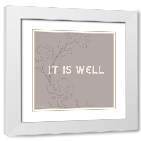 It is Well White Modern Wood Framed Art Print with Double Matting by Wieners, Valerie