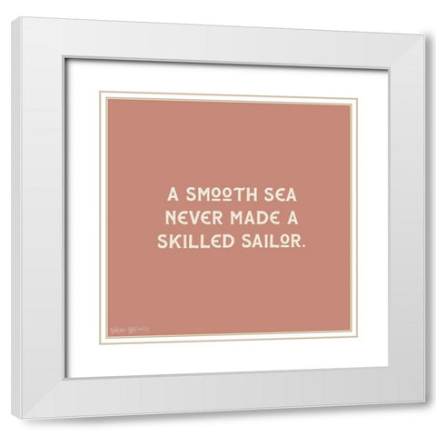 Smooth Sea White Modern Wood Framed Art Print with Double Matting by Wieners, Valerie