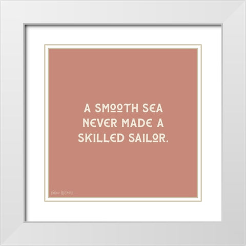 Smooth Sea White Modern Wood Framed Art Print with Double Matting by Wieners, Valerie