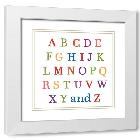 ABCs White Modern Wood Framed Art Print with Double Matting by Wieners, Valerie