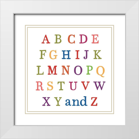 ABCs White Modern Wood Framed Art Print with Double Matting by Wieners, Valerie