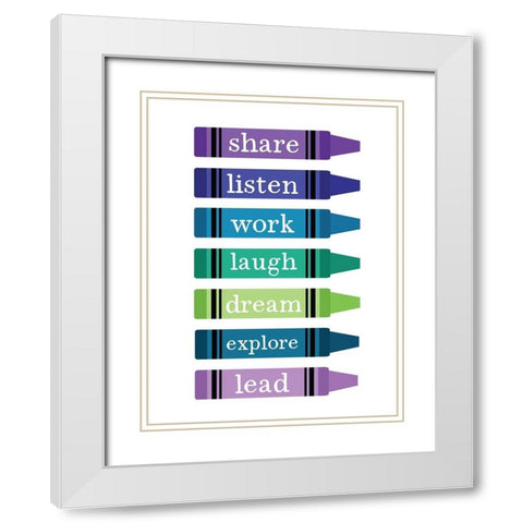 School Rules White Modern Wood Framed Art Print with Double Matting by Wieners, Valerie